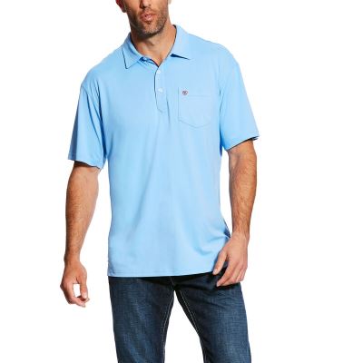 Ariat Western: Freeze Point Polo Hombre - Azules (HQJIP9385)